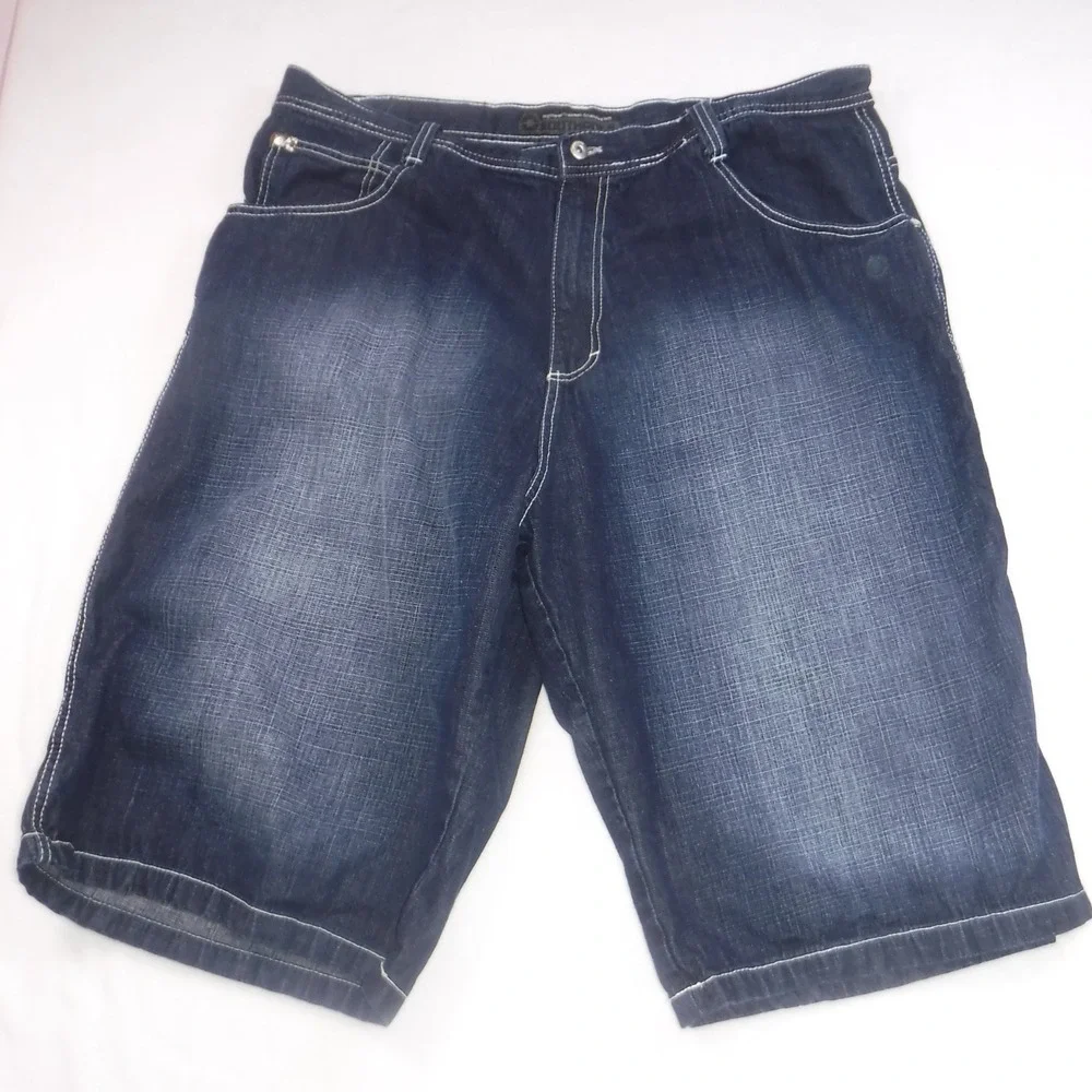 Southpole 4187 Men's 44 Baggy Denim Shorts Dark Wash Y2K Hip Hop Streetwear 4187